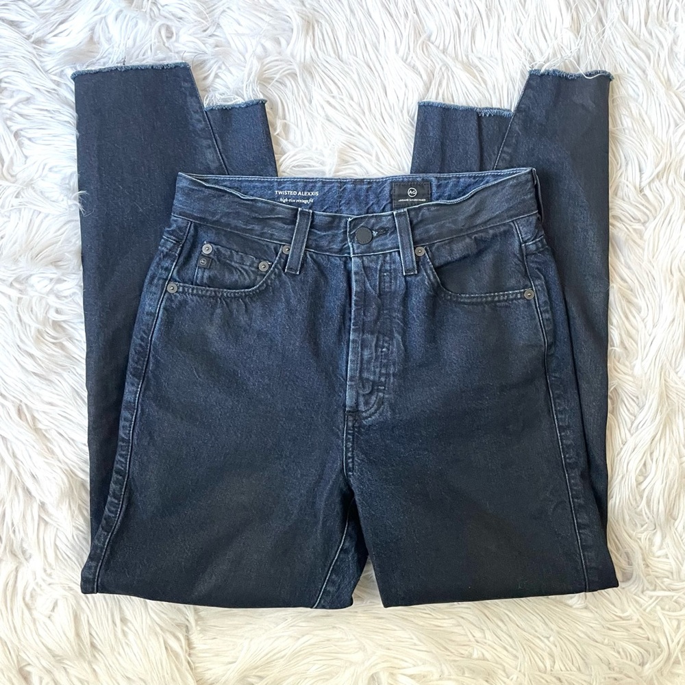 AG Adriano Goldschmeid Denim Jeans Twisted Alexxis High-Rise Cotton Raw Hem 26